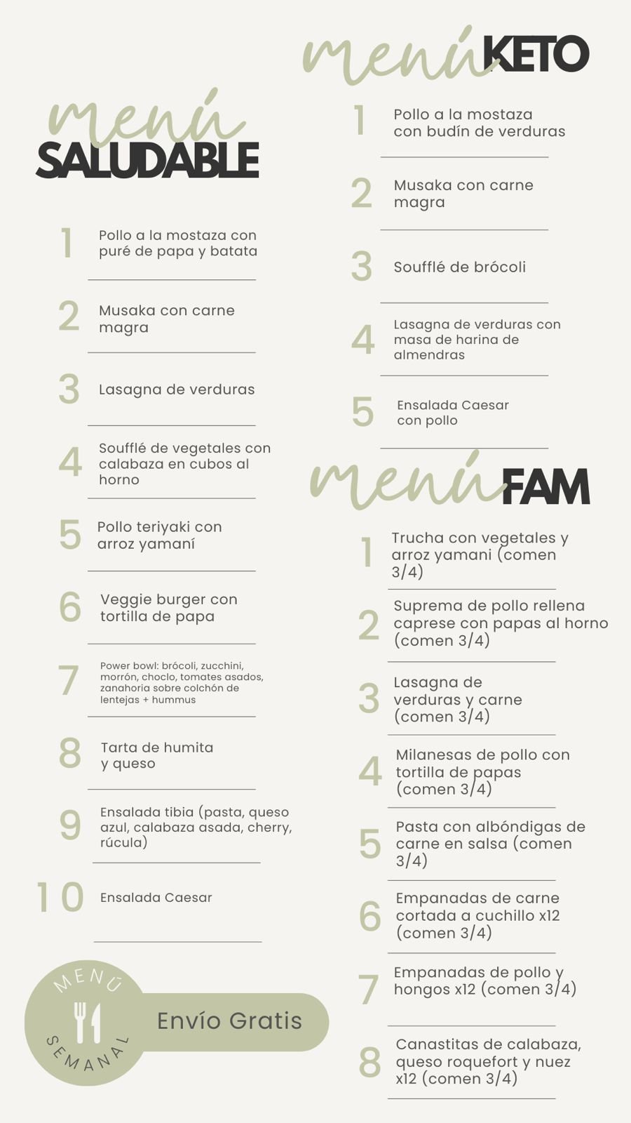 Menú del 9/3 al 13/3